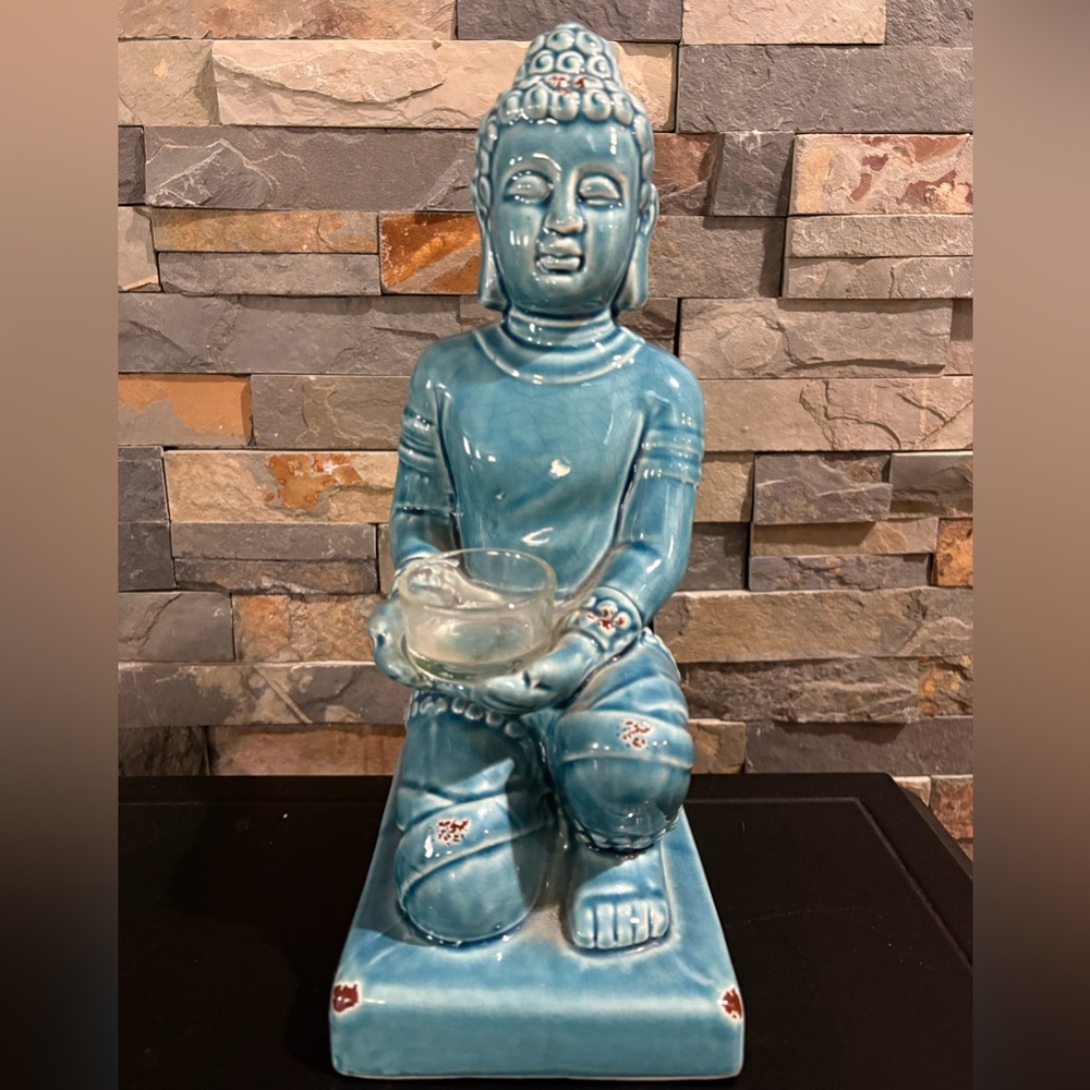 Ceramic Blue Buddha Statue